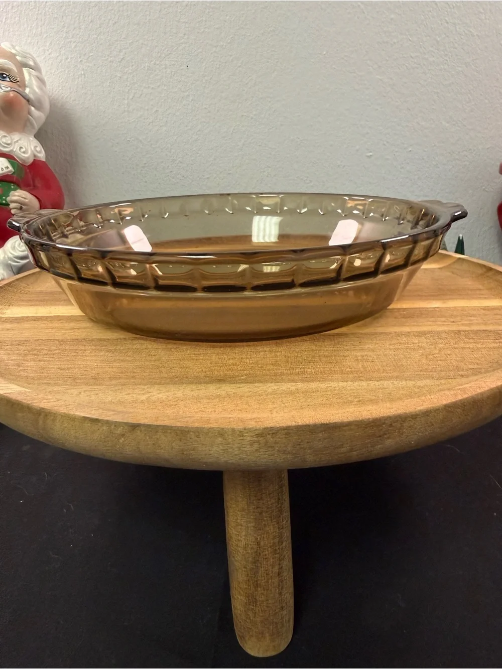 Pyrex #229 9.5 inch Cranberry Tinted Glass Pie Plate